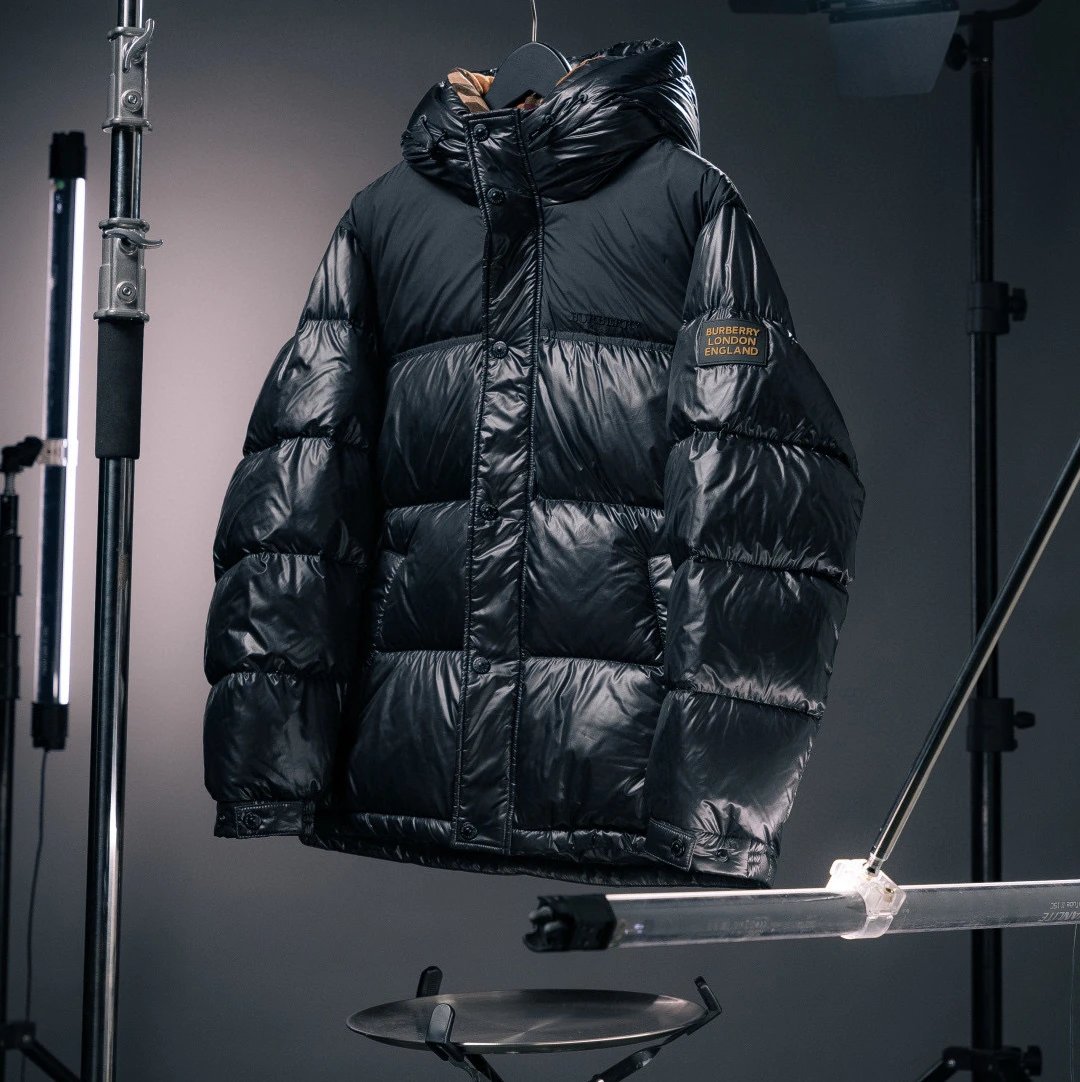 Burberry Down Jackets Hooded quilted puffer jacket — Black