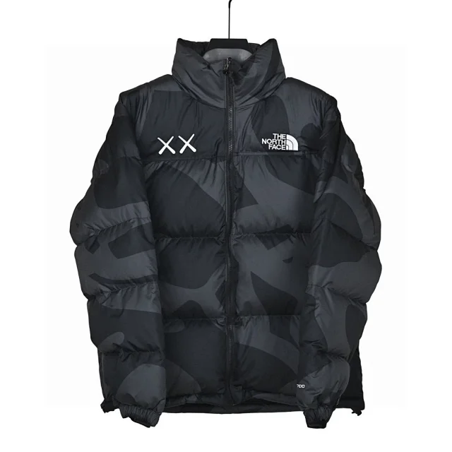 The North Face Down Jackets Hooded quilted puffer jacket with Gucci monogram print product detail image 9