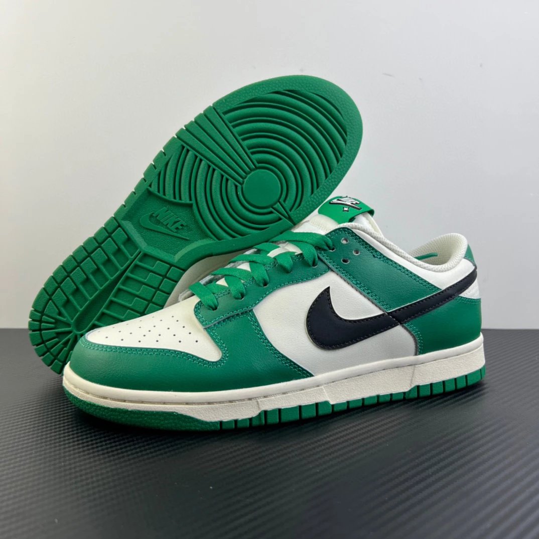 Nike Sneakers Dunk Low — DR9654-100 White and Green Lottery