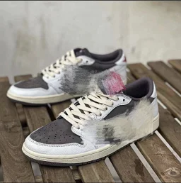 thumbnail for TS x JD1 white brown barbed low top