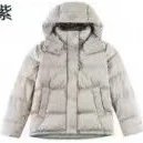 Lululemon Down Jackets Hooded cropped three-panel puffer — Puff Five Lattice Linen Grey