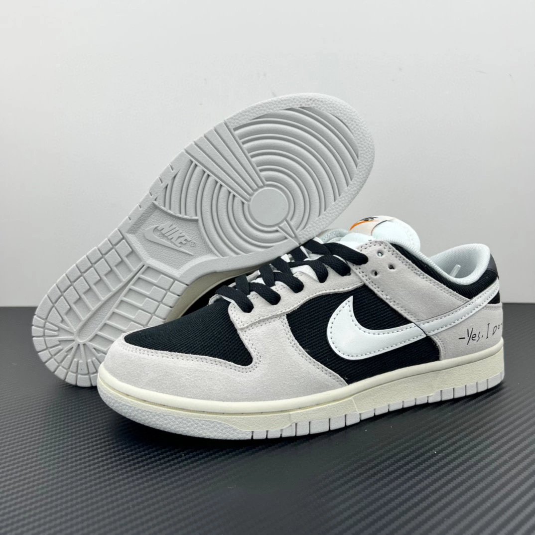 Nike Dunk Low Sneakers — "Certified Fresh" Black and White Dust Photon