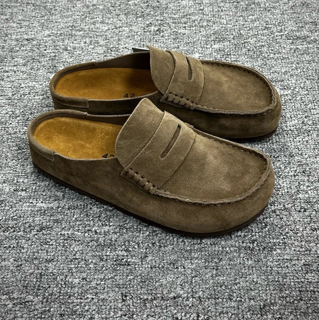 Birkenstock Sandals Naples suede penny loafer mules — Coffee all-inclusive