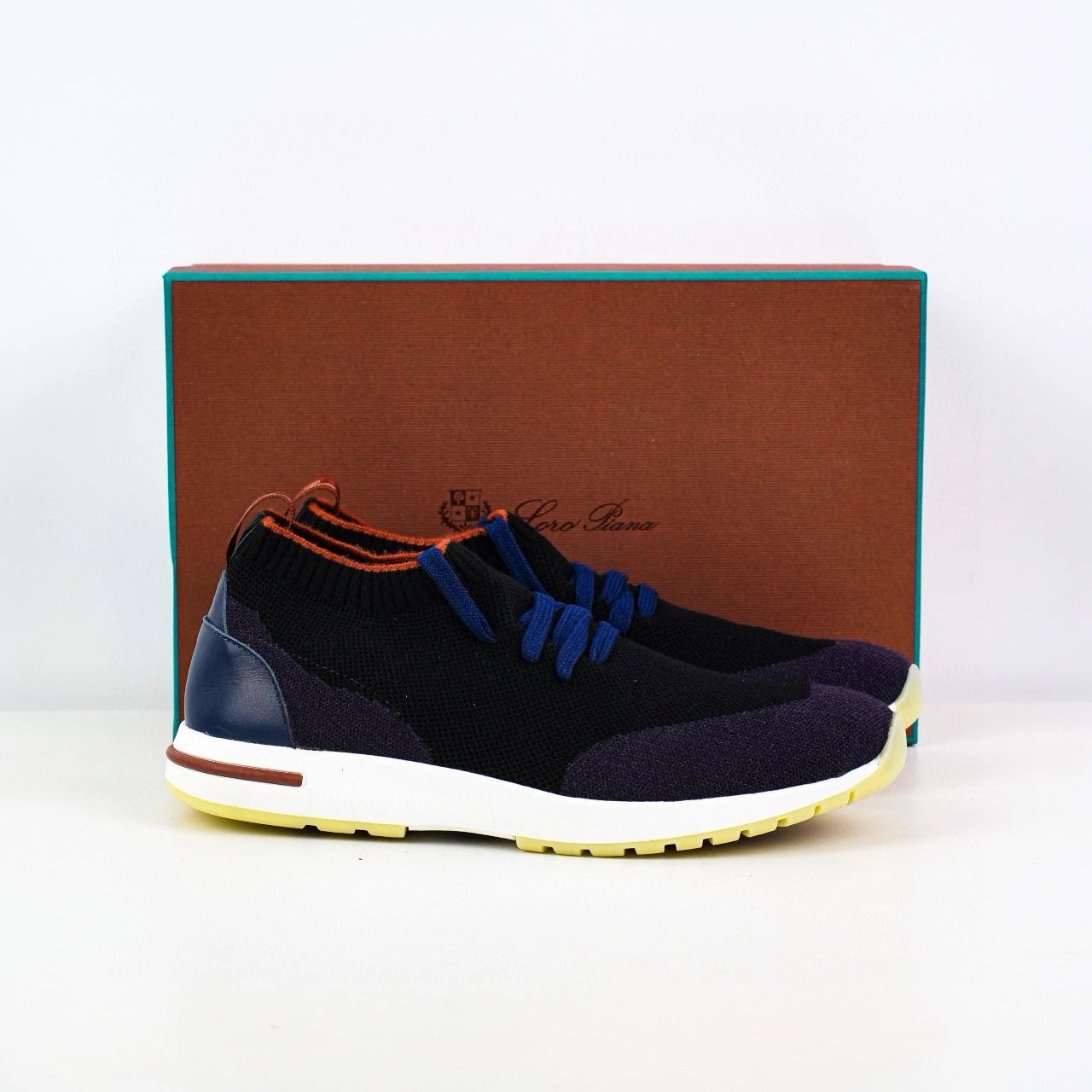 Loro Piana Sneakers Knit sock with lace-up closure — Blue