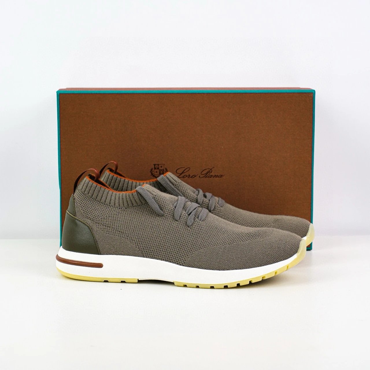 Loro Piana Sneakers Knit sock with lace-up closure — Green