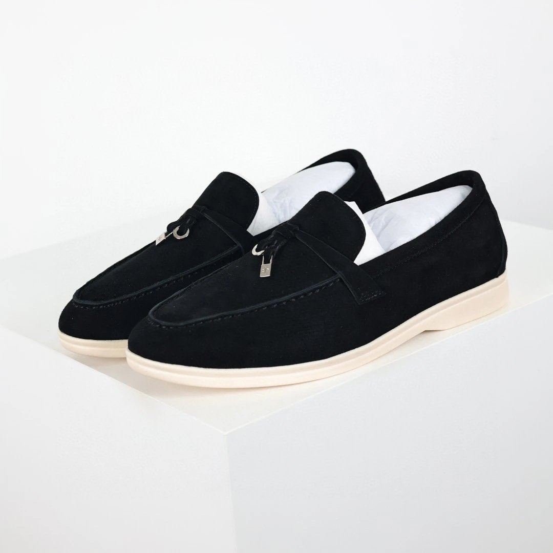 Unbranded Casual Shoes Suede loafers with metal charm — Black ()