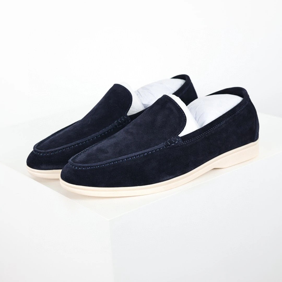 Unbranded Casual Shoes Suede loafers with metal charm — Dark blue