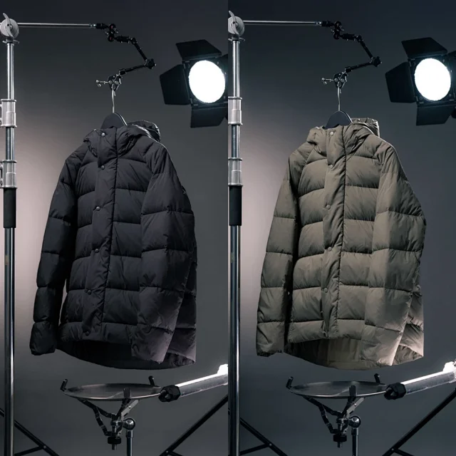 Unbranded Down Jackets Hooded snap-front quilted puffer jacket product detail image 1