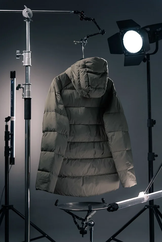 Unbranded Down Jackets Hooded snap-front quilted puffer jacket product detail image 5