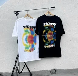 thumbnail for STUSSY SOUL 1980 series thermal short-sleeved T-shirt simple round neck cotton