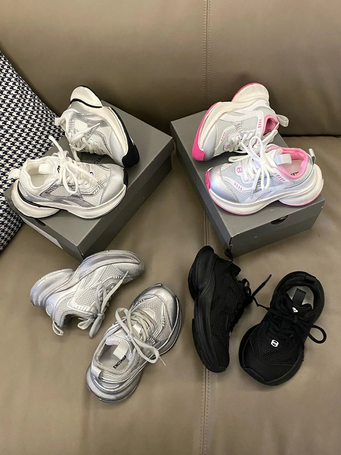 Balenciaga Track Sneakers Silver Pink Chunky Sneakers - 5