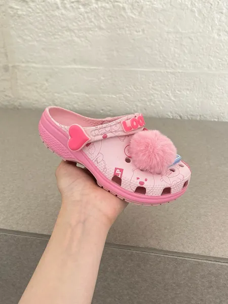 Crocs x Zanmang Loopy Classic Clog Pink Kids Sandals - 12