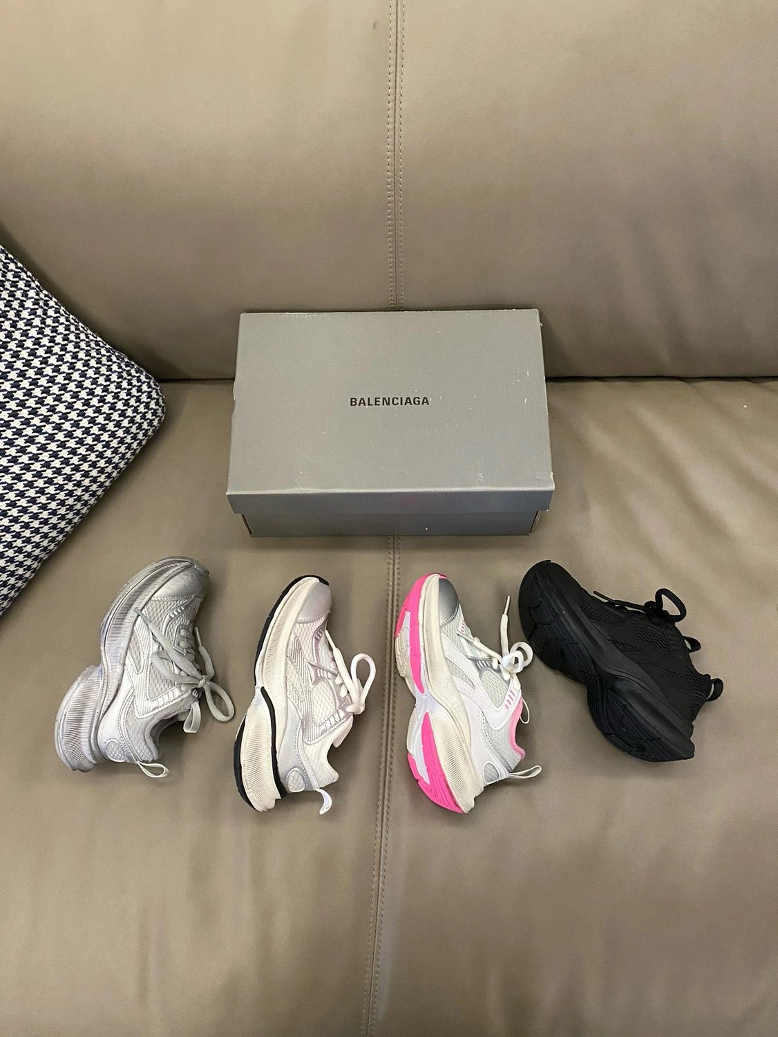 Balenciaga Track Sneakers Silver Pink Chunky Sneakers - 7