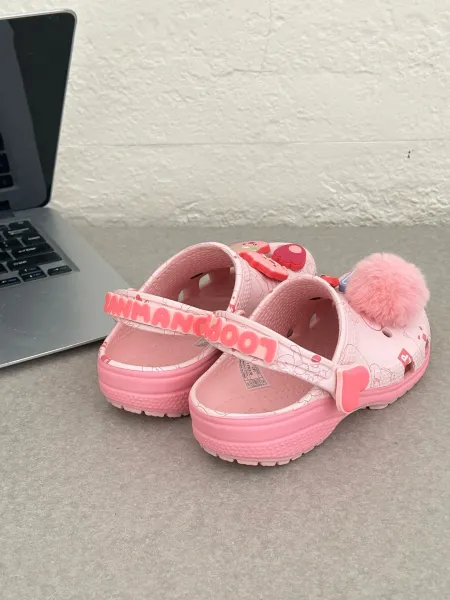 Crocs x Zanmang Loopy Classic Clog Pink Kids Sandals - 10
