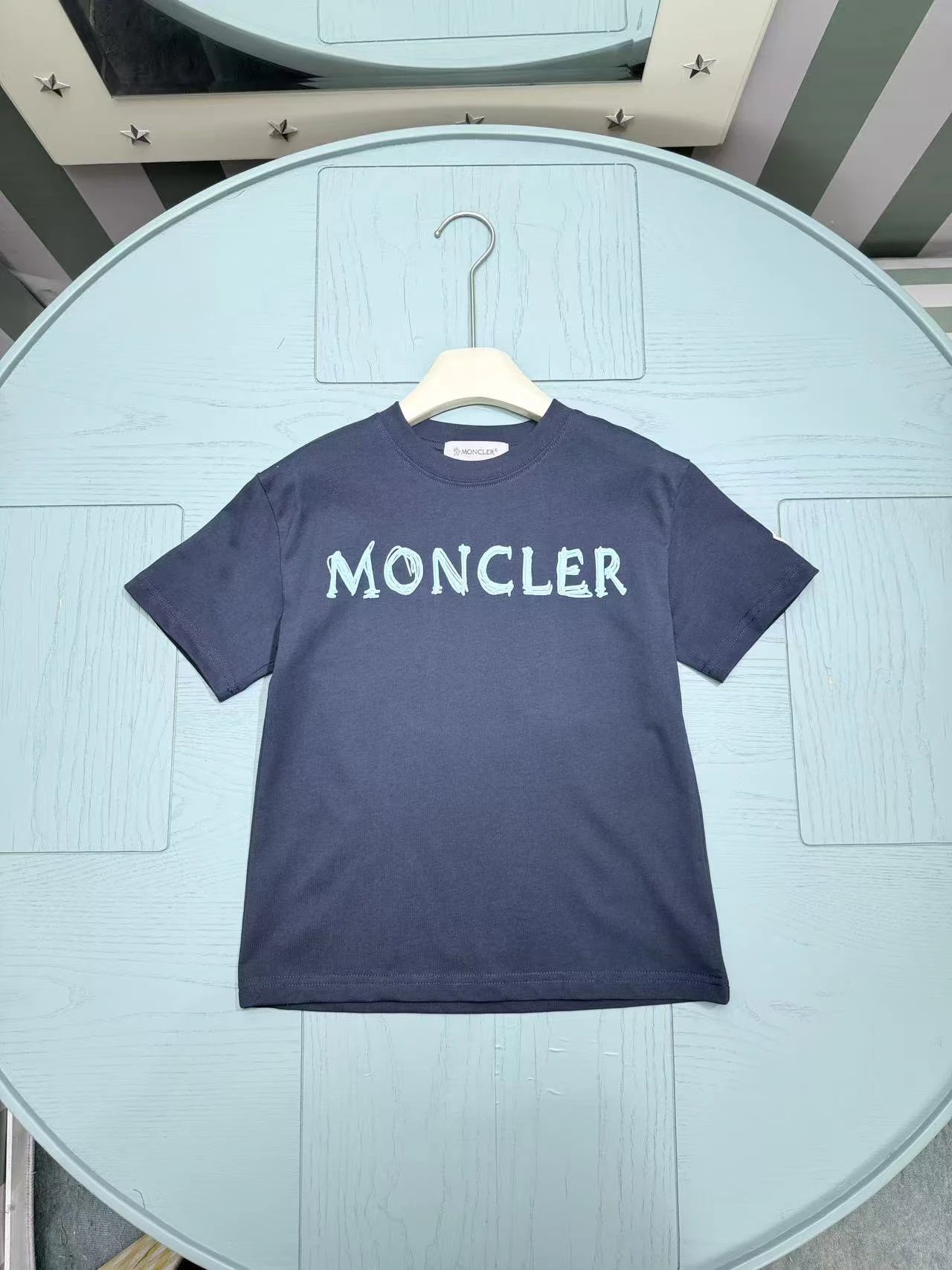 Kid Moncler Navy Short Sleeve T-Shirt