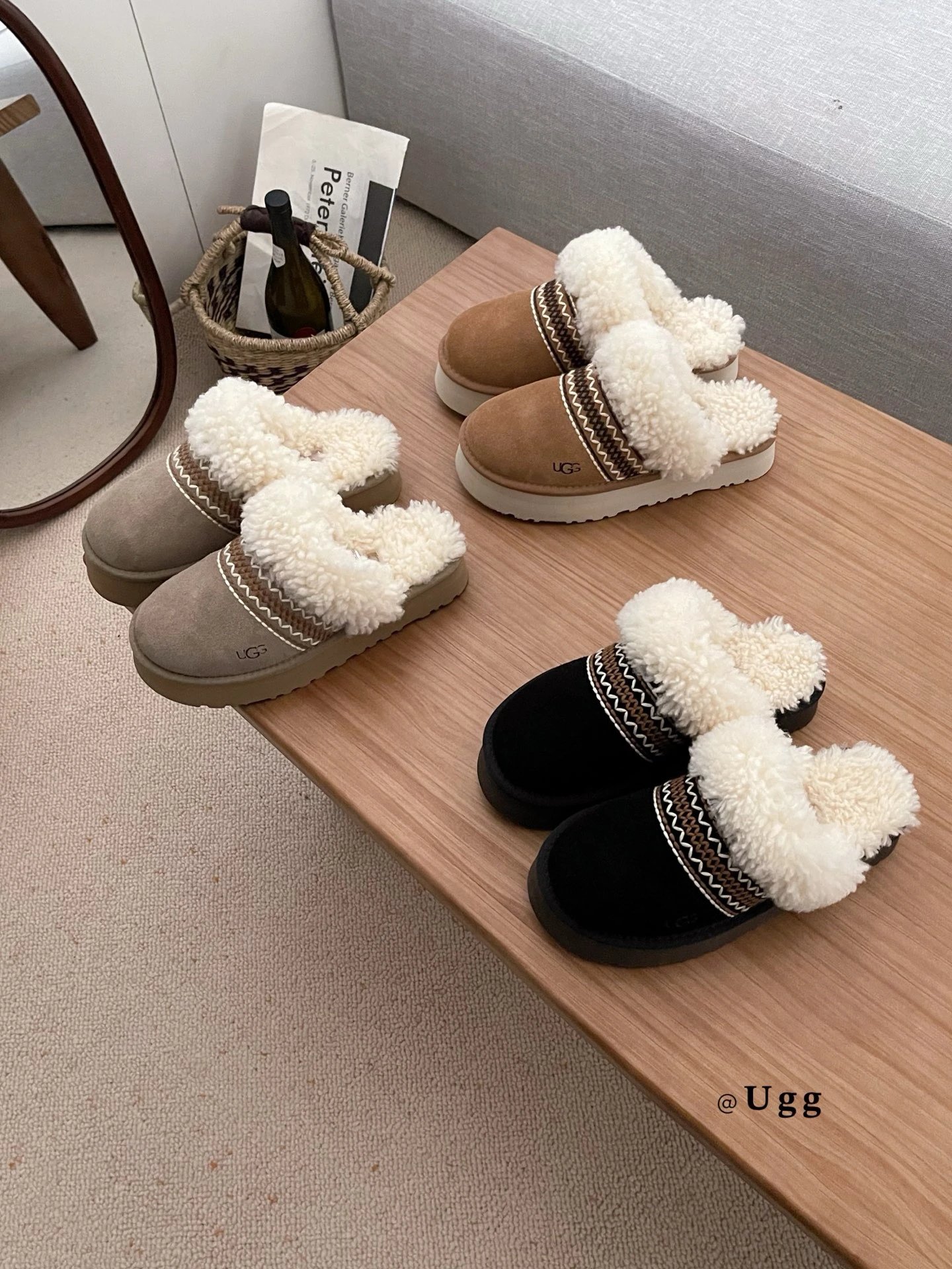 Aspen Vintage Ethnic Thick Sole Sheepskin Half Mule