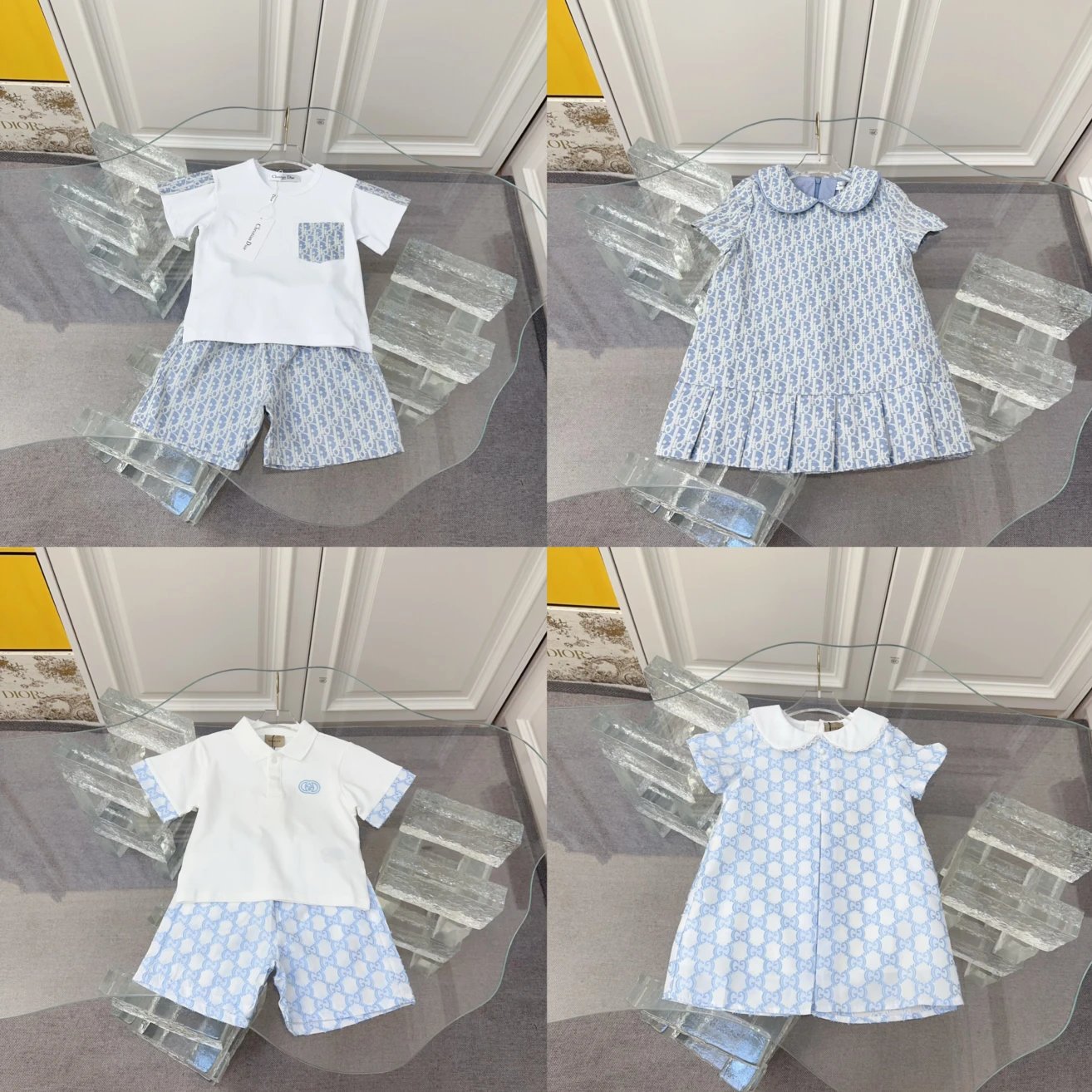 Kid Dior Blue Monogram Dress and Set