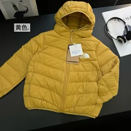 thumbnail for (100-160) TNF North Autumn and Winter New Candy Color Medium and Large Children's Light Hooded Casual Children's Down Jacket 90 White Duck Down Children's Clothing 0807
