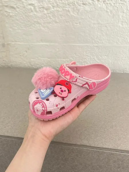 Crocs x Zanmang Loopy Classic Clog Pink Kids Sandals - 8