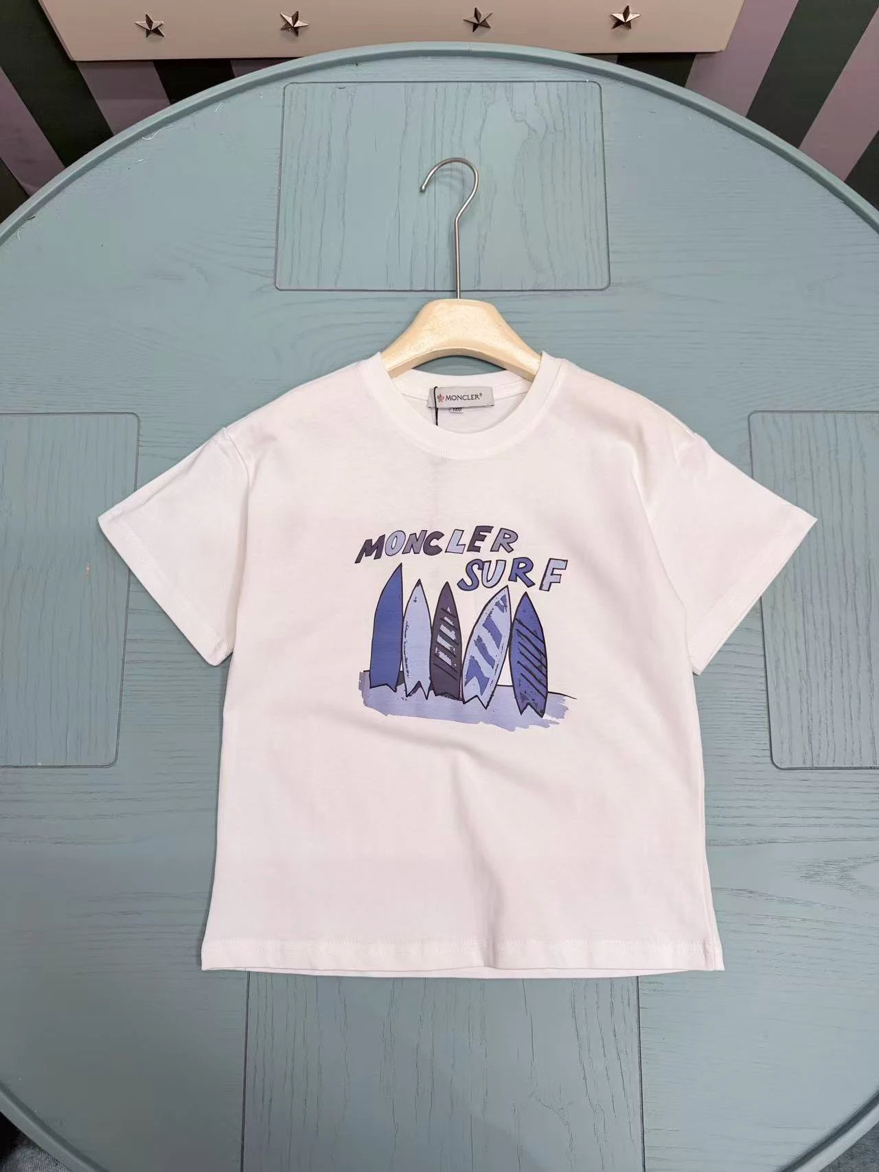 Kid Moncler White Short Sleeve T-Shirt