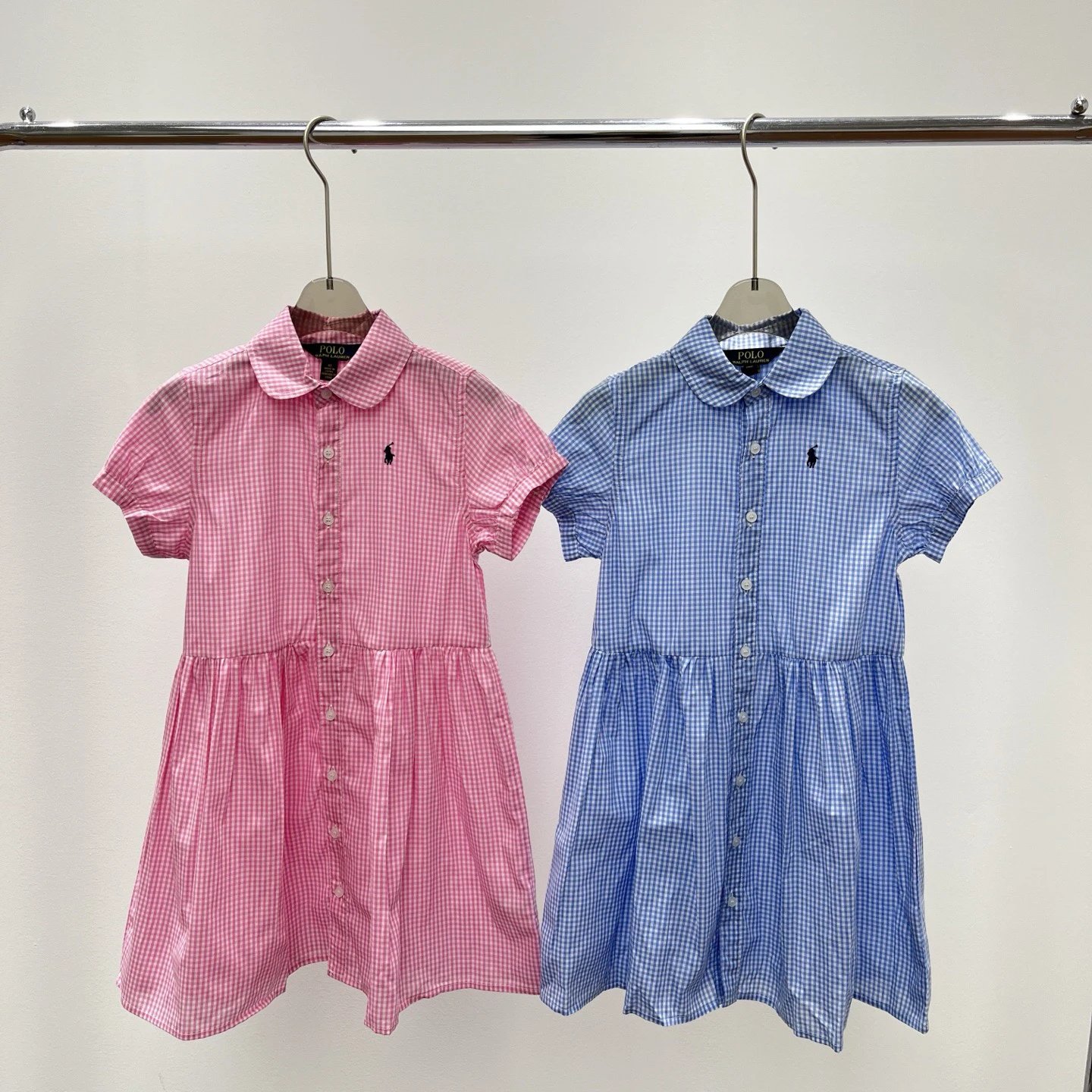 Kid Ralph Lauren Pink and Blue Gingham Dress