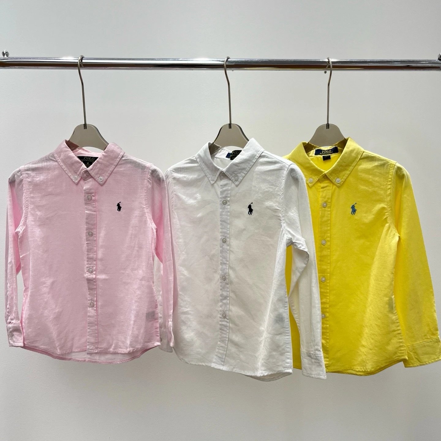Children's Horse Embroidered Long Sleeve Button Shirt