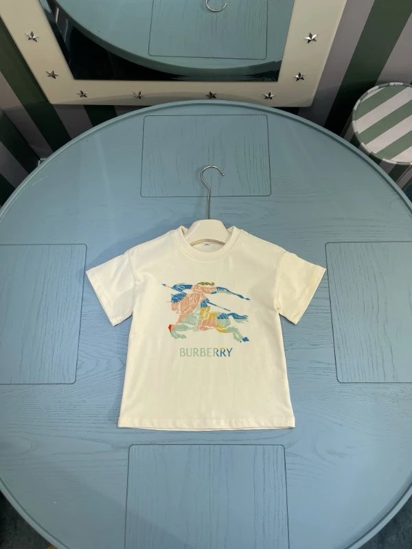 Kid Burberry White Short Sleeve T-Shirt