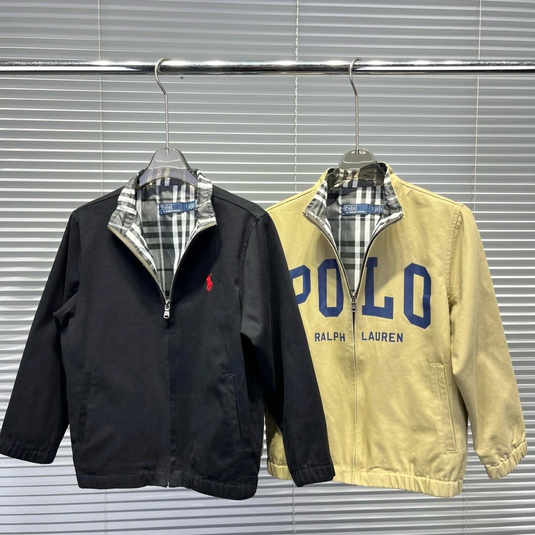 Kid Ralph Lauren Black and Beige Zip-Up Jackets