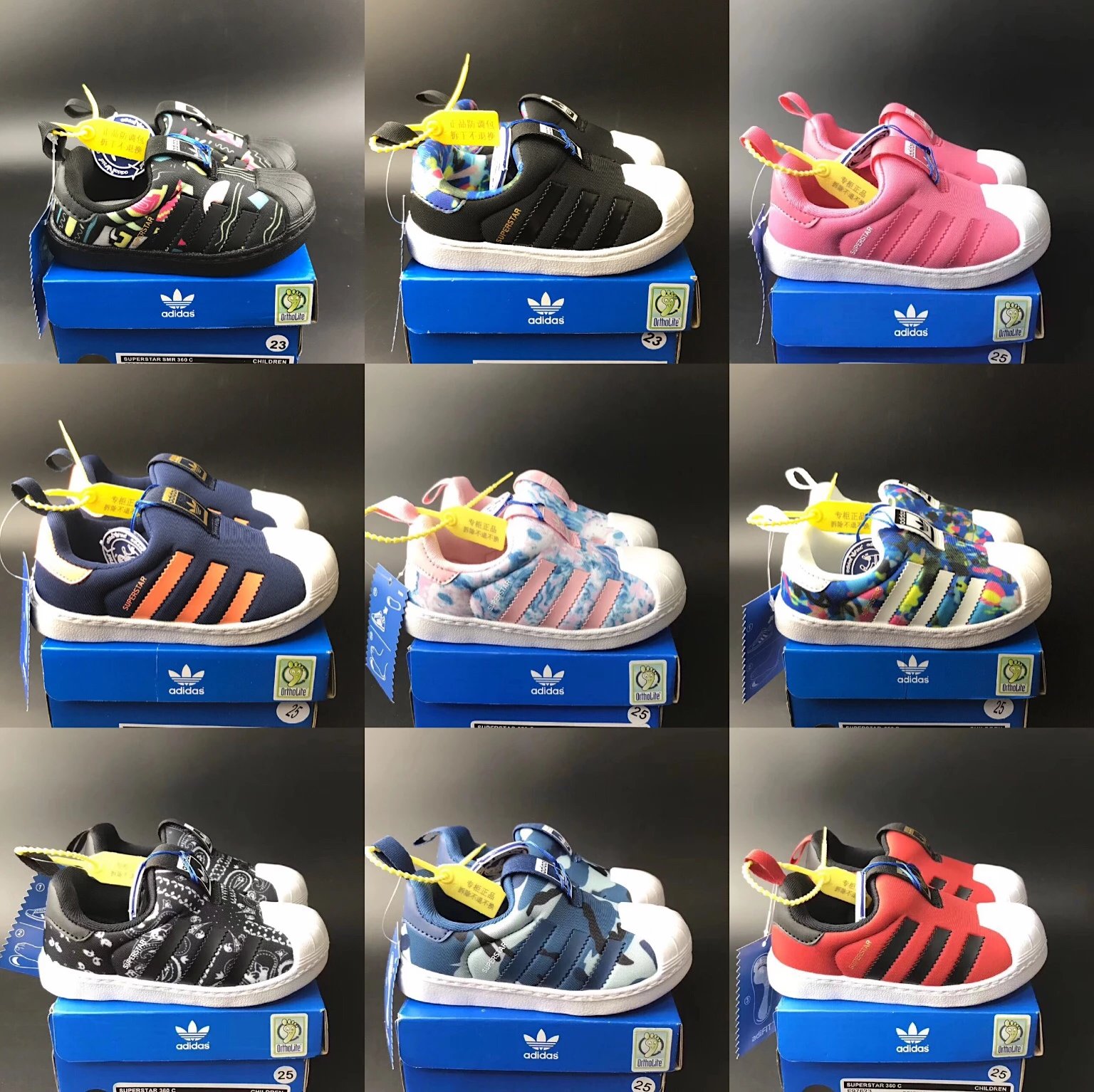 Kid Adidas Superstar Sneakers in Various Colors for Children
