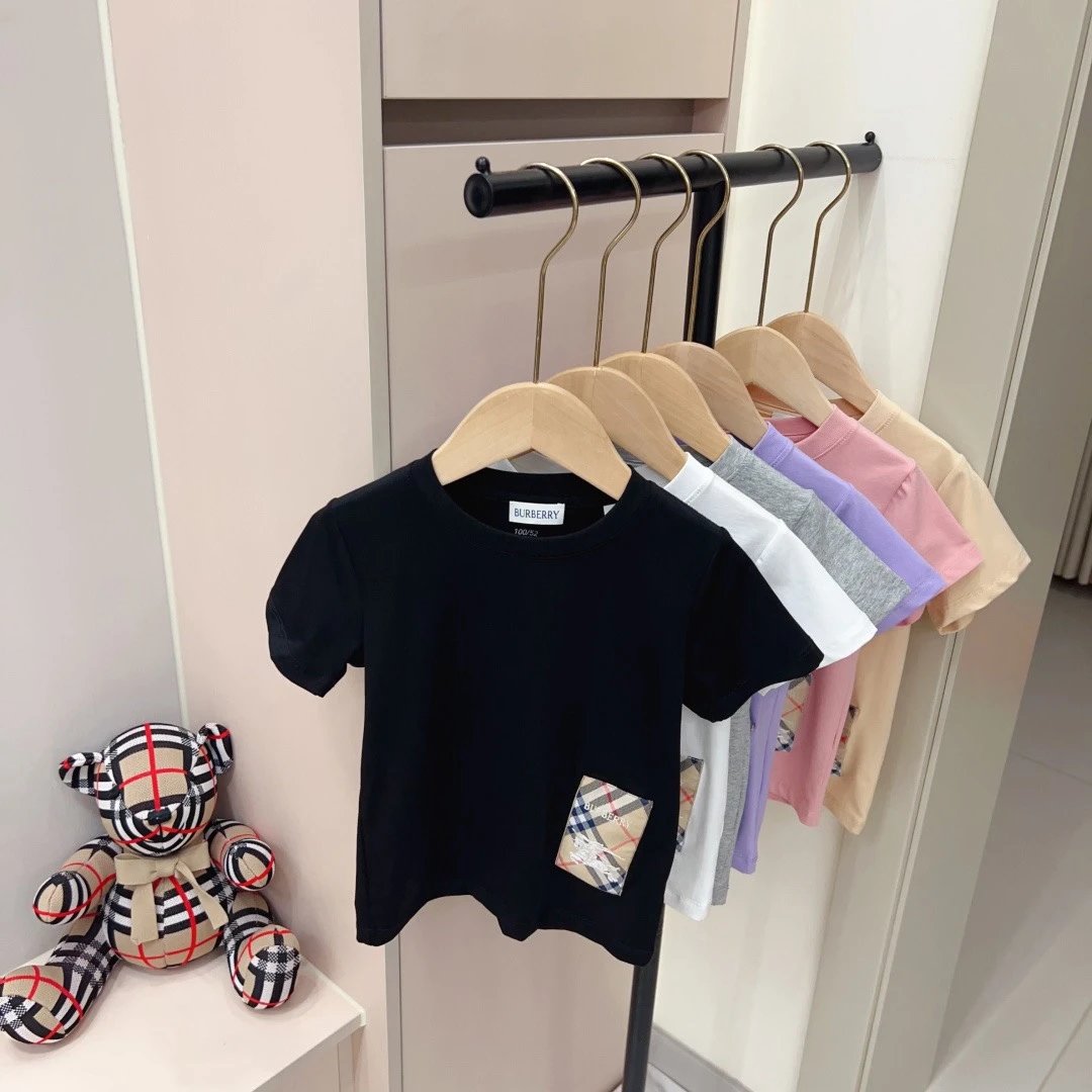 Kid Burberry Black Short Sleeve T-Shirt