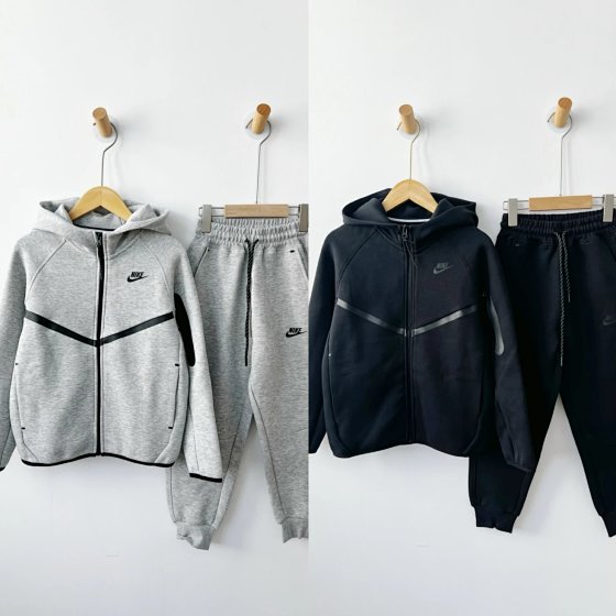 (130-170) Hooded Rubber Zipper Children's Coat Sports Pants Set New Children's Clothing