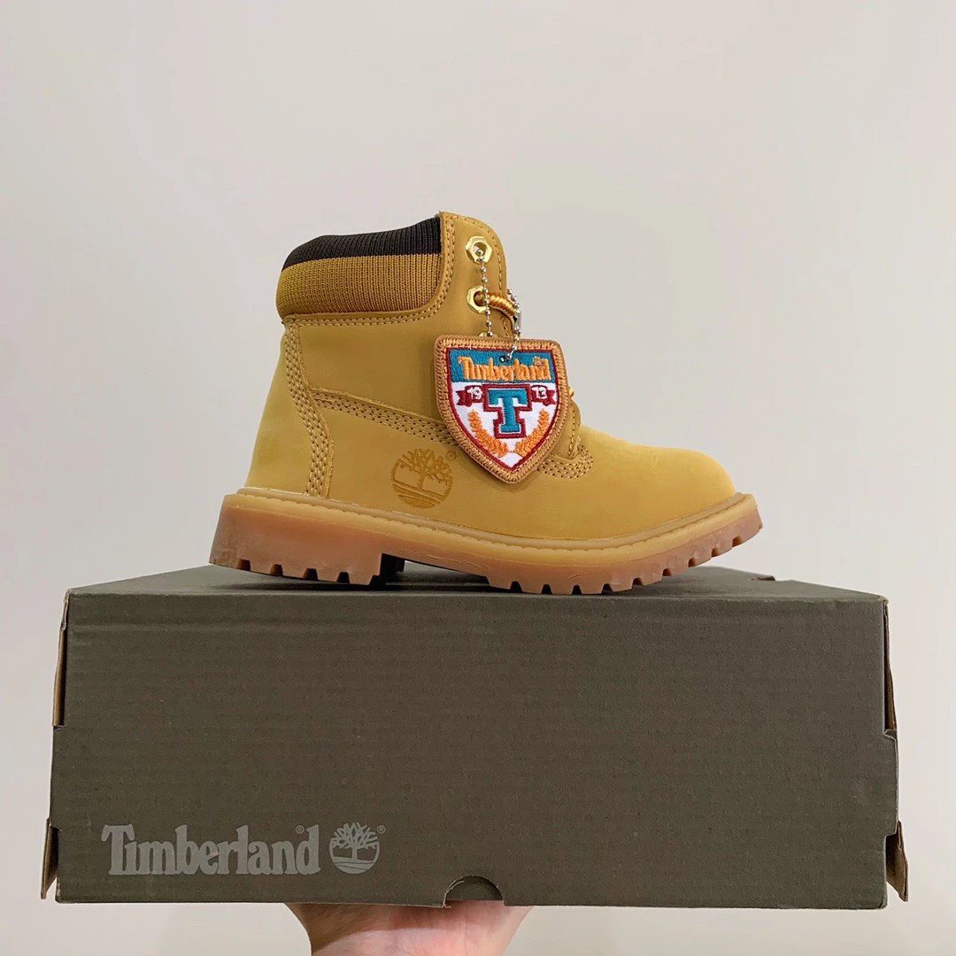 Timberland Premium 6-Inch Knit Collar Children's Boots Gray - 11