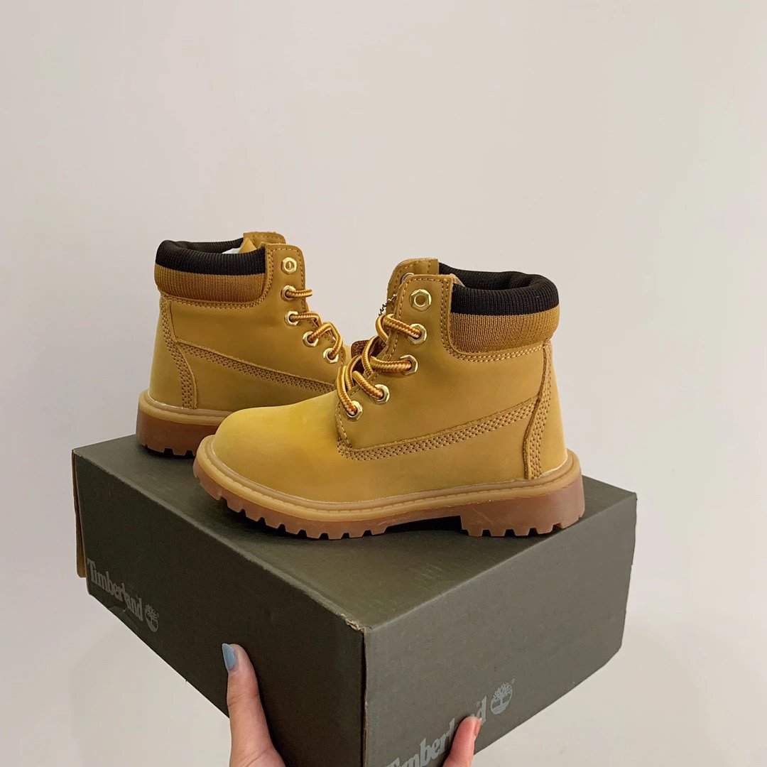 Timberland Premium 6-Inch Knit Collar Children's Boots Gray - 13