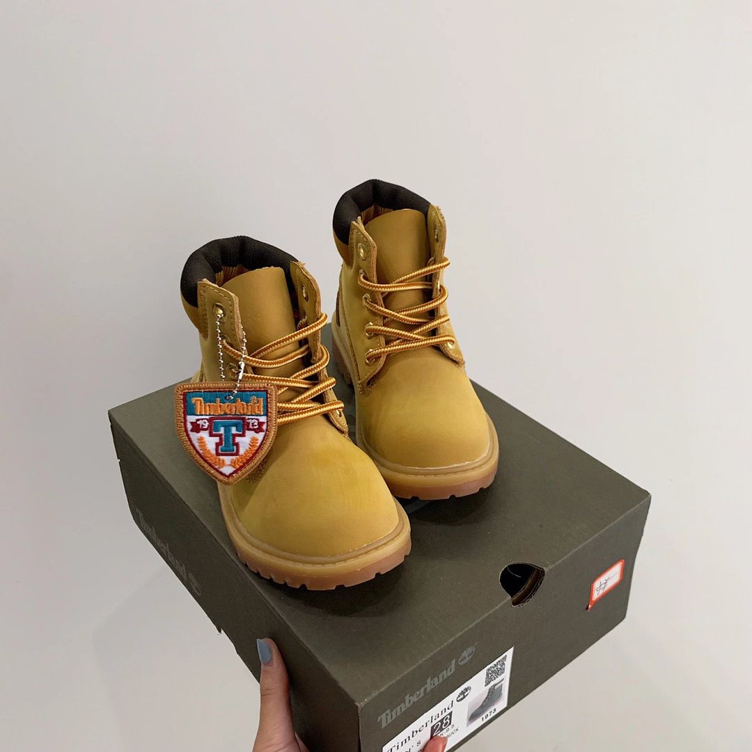 Timberland Premium 6-Inch Knit Collar Children's Boots Gray - 12