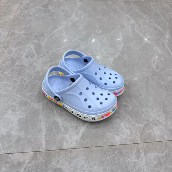 Crocs Classic Clog with Jibbitz Charms Light Blue Casual Shoes Sandals - 7
