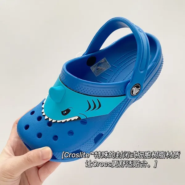 Crocs Classic Shark Clog Navy Blue Sandals - 4