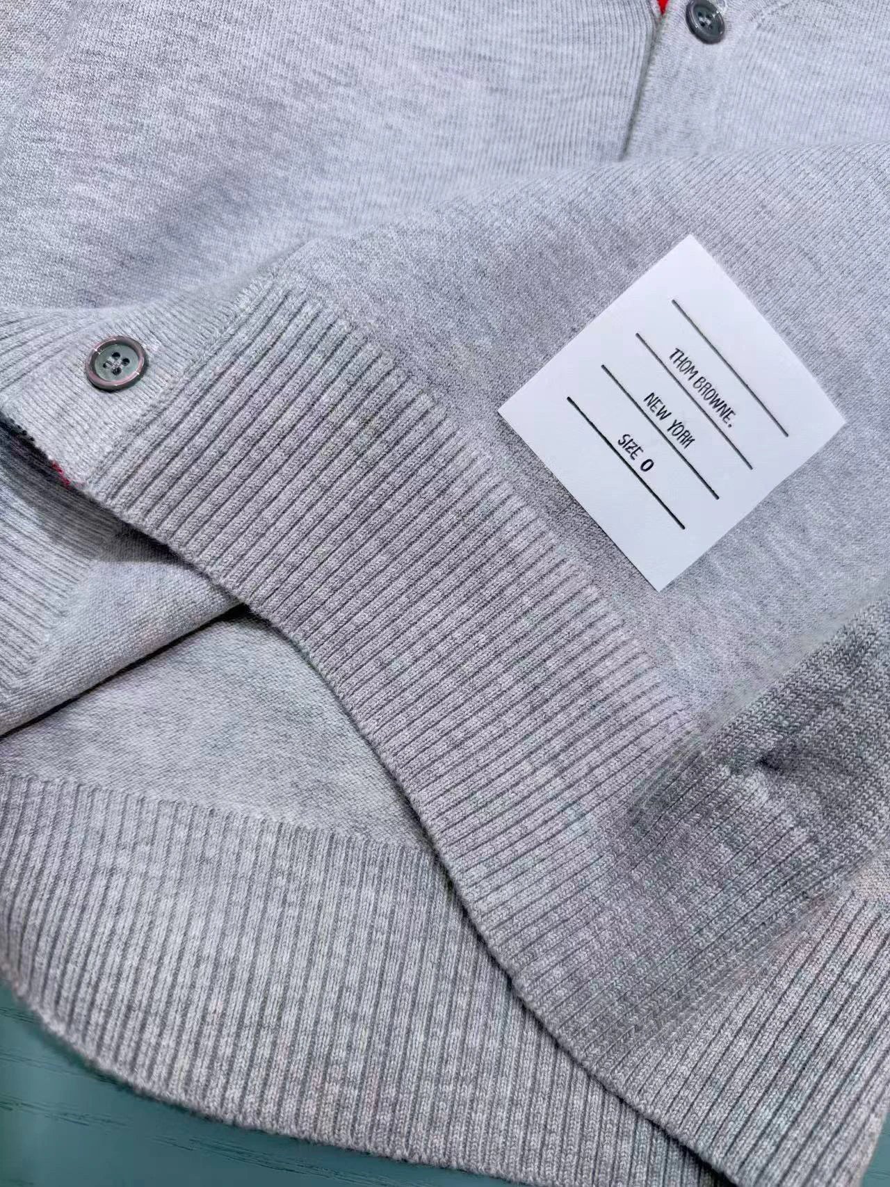 Thom Browne Dog Embroidery V-Neck Cardigan Gray - 8