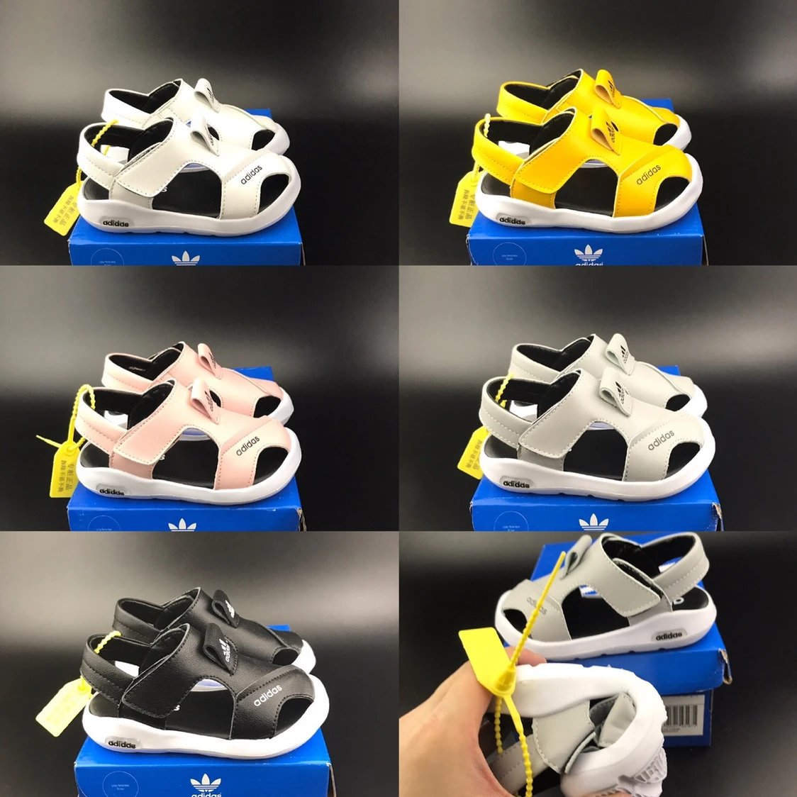 Kid Adidas White Velcro Sandals