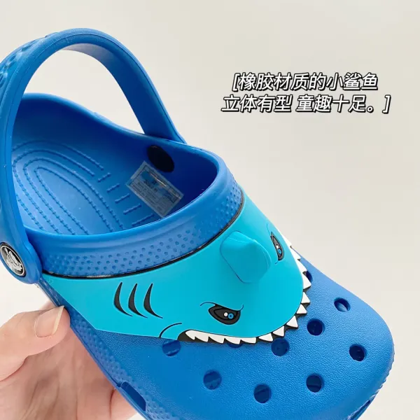 Crocs Classic Shark Clog Navy Blue Sandals - 6