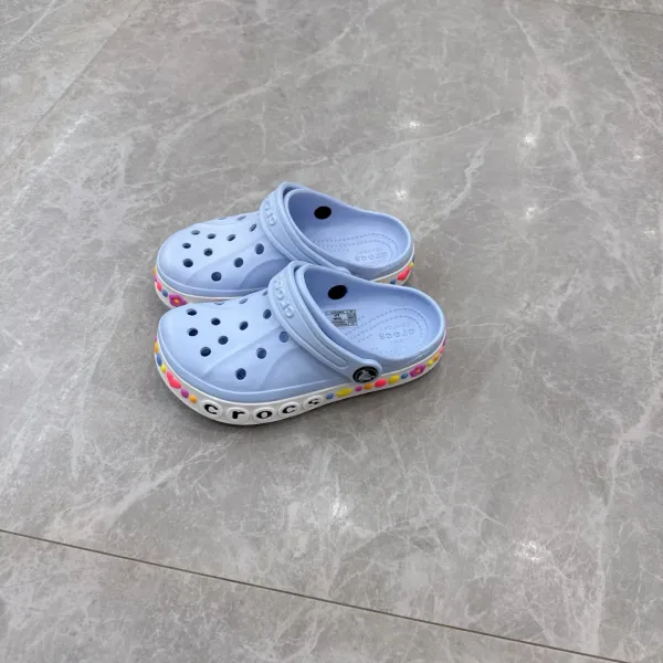 Crocs Classic Clog with Jibbitz Charms Light Blue Casual Shoes Sandals - 9