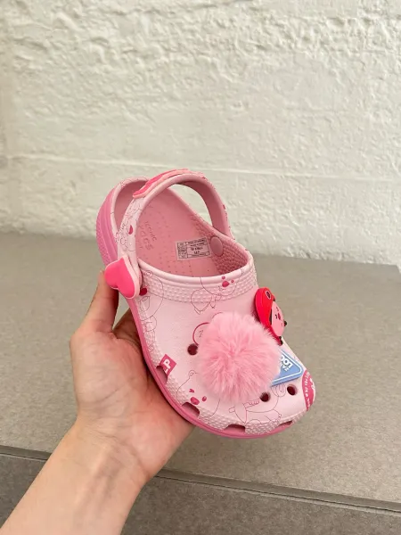 Crocs x Zanmang Loopy Classic Clog Pink Kids Sandals - 7