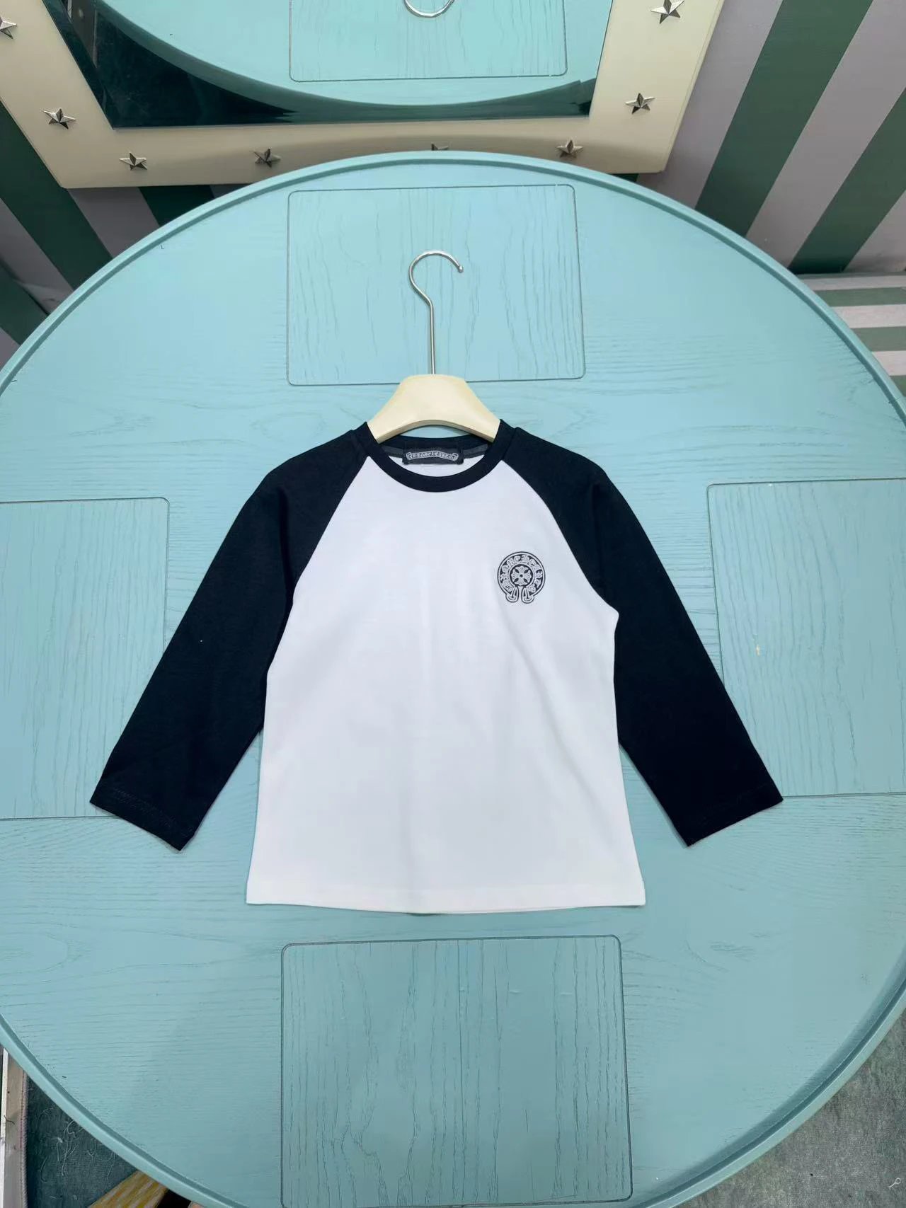 Kid Chrome Hearts White Black Raglan T-Shirt