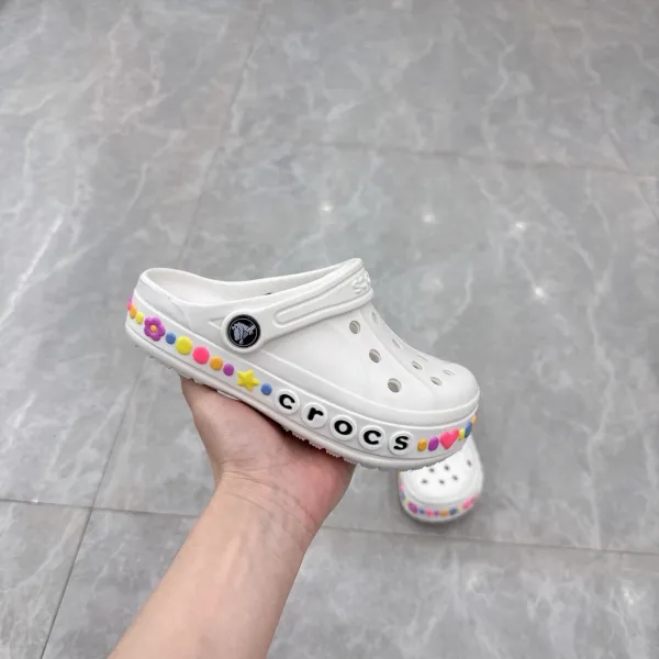 Crocs Classic Clog White with Jibbitz Charms Multicolor Sandals - 1