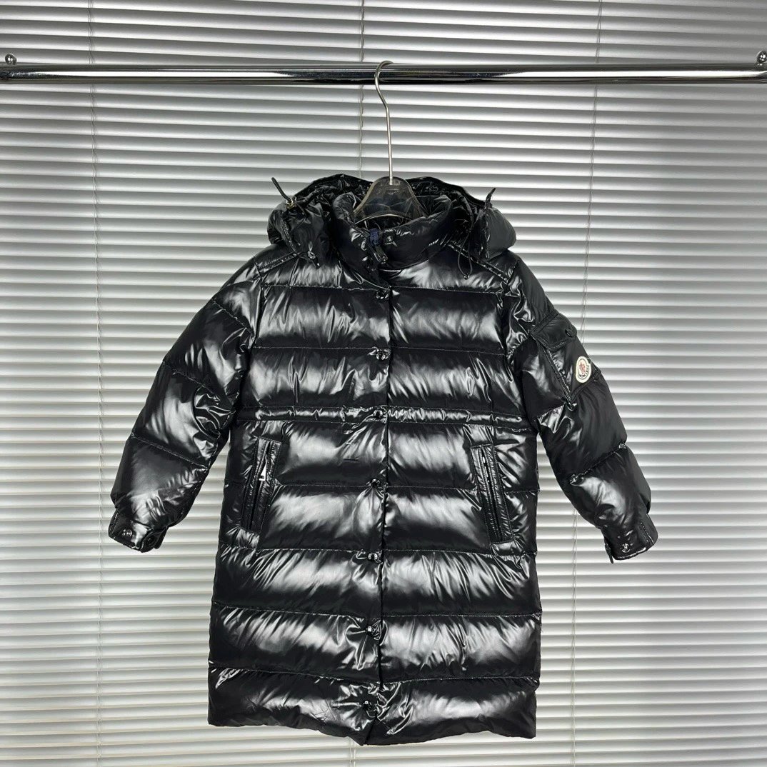 Kid Moncler Black Long Puffer Coat