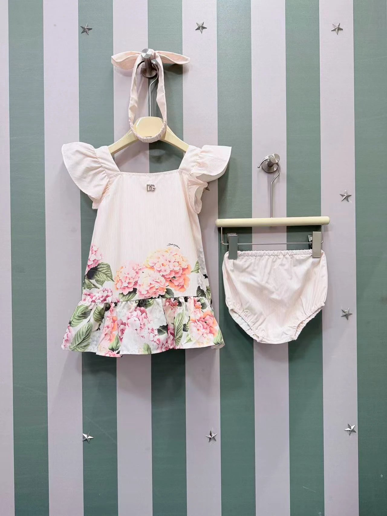 Baby Girl Dress Shorts Headband Set Summer