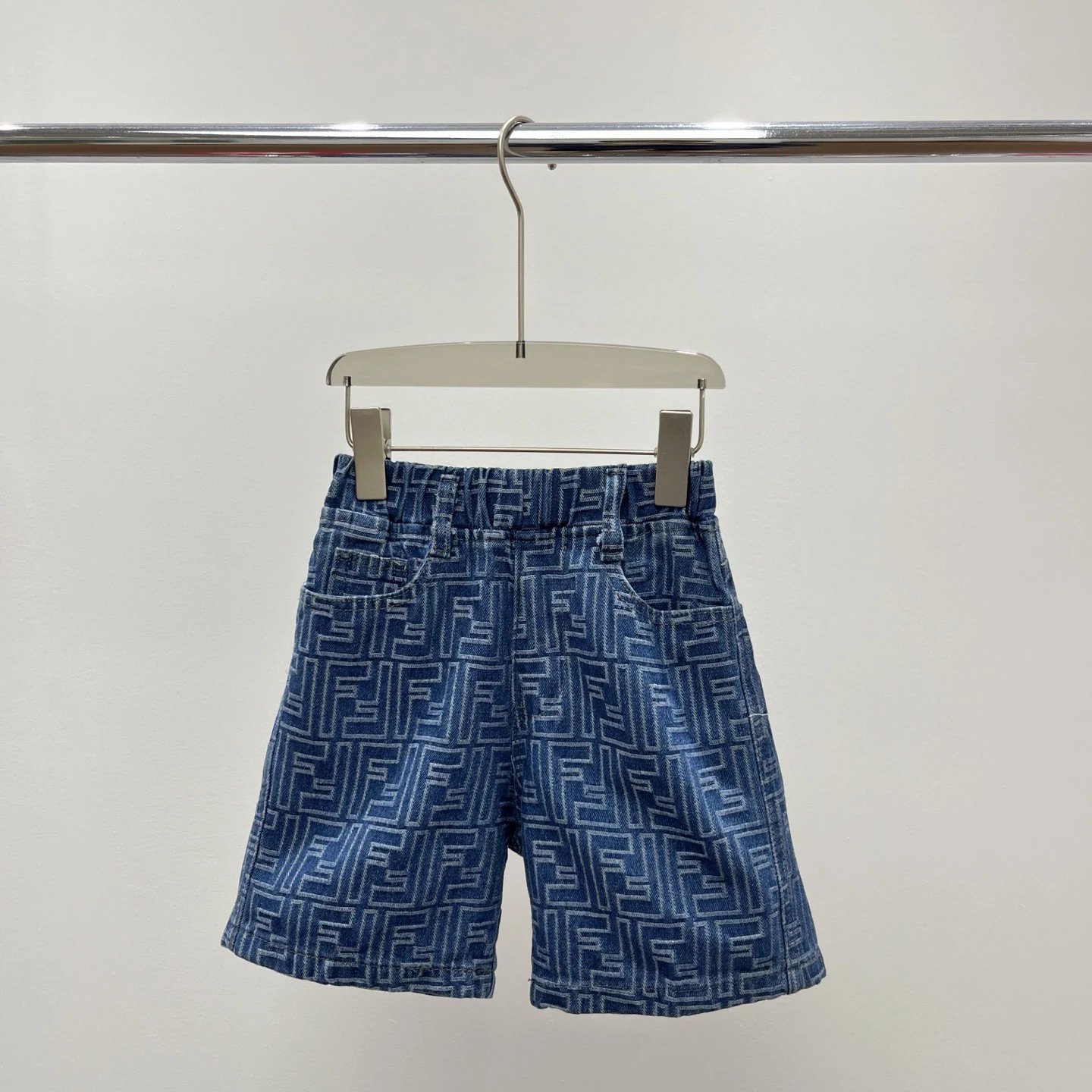 Kid Fendi Blue Denim Shorts