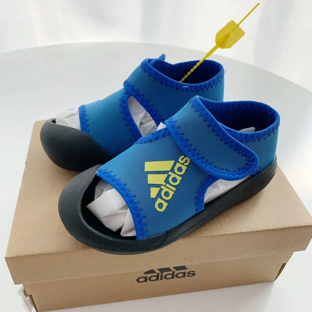 Adidas Sandals Blue Yellow Kids Water Shoes - 1