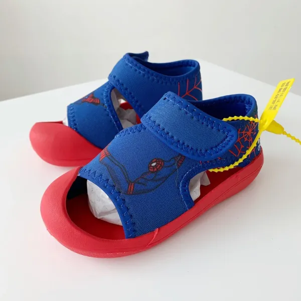 Design Spider-Man Themed Velcro Sandals Blue Red Kids Sandals - 1