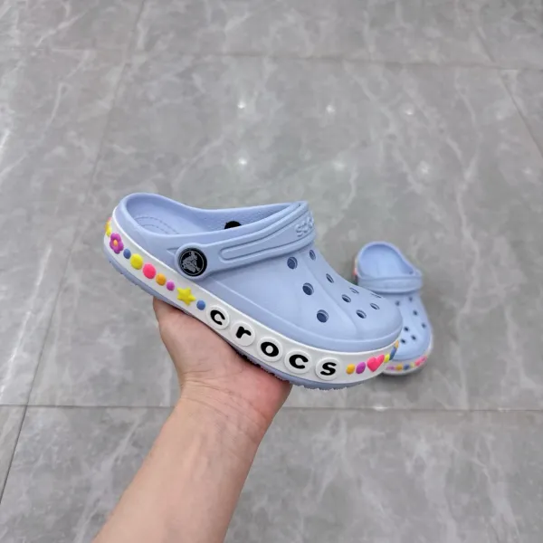 Crocs Classic Clog with Jibbitz Charms Light Blue Casual Shoes Sandals - 1