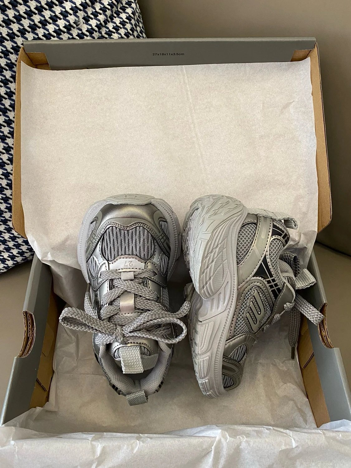 Design Skechers D'Lites 3 Gray Green Blue Chunky Sneakers - 5